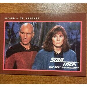 TOPPS: Star Trek Next Generation (1991) #290 "Picard & Dr Crusher" Trading Card